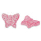 Abalorio de cristal 16mm Mariposa - Rosa roja